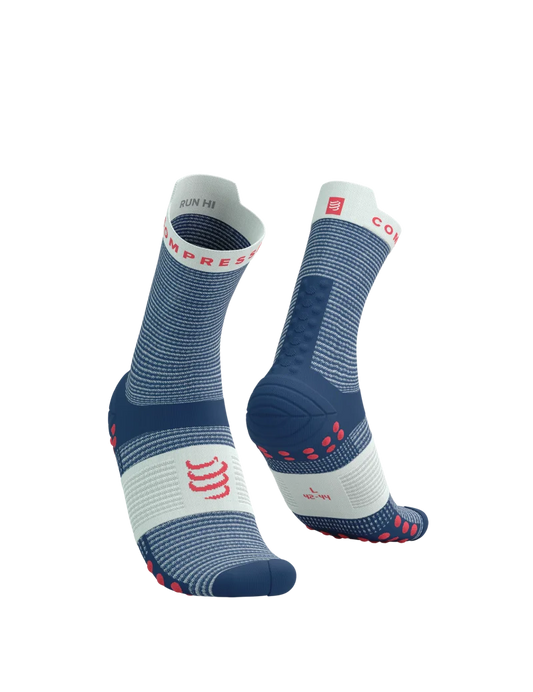 Compressport Unisex's PRO Racing Socks v4.0 Run High - Blues/Sugar