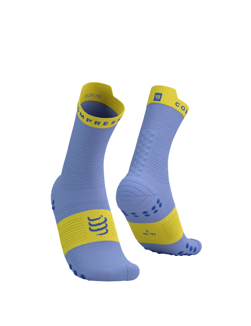 Compressport Unisex's Pro Racing Socks v4.0 Run High - Jacaranda/Maize