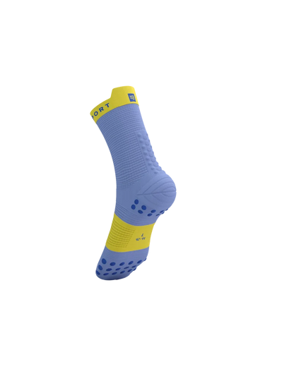 Compressport Unisex's Pro Racing Socks v4.0 Run High - Jacaranda/Maize