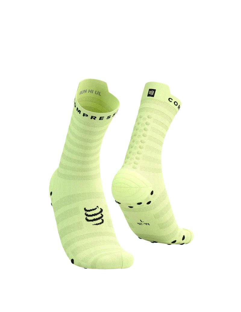Compressport Unisex's Pro Racing Socks v4.0 Ultralight Run High - Shadow Lime/Black