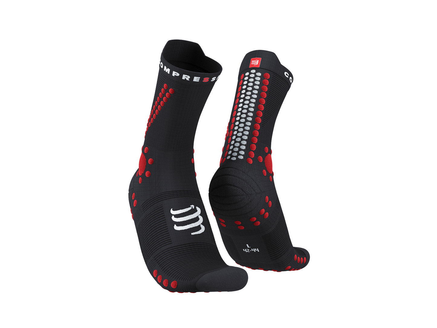 Compressport Unisex's Pro Racing Socks v4.0 Trail - Black/Red