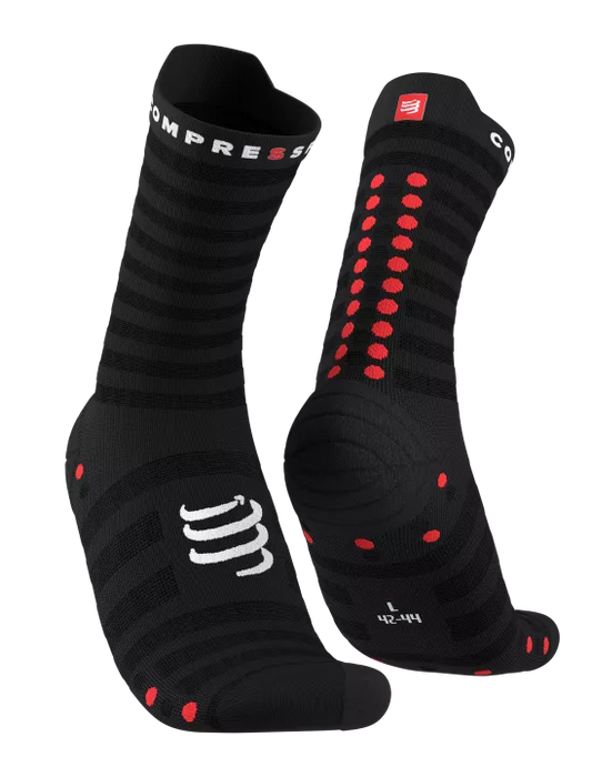 Compressport Unisex's Pro Racing Socks v4.0 Ultralight Run High - Black/Red