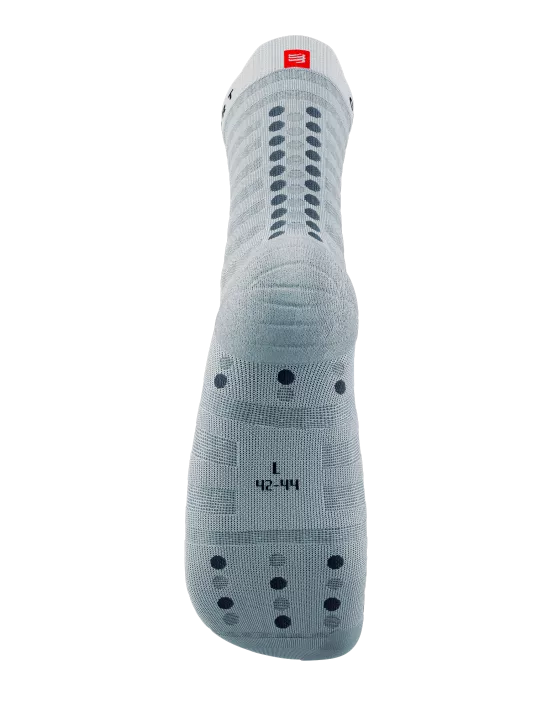 Compressport Unisex's Pro Racing Socks v4.0 Ultralight Run High - White/Alloy