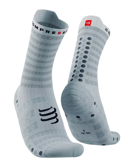 Compressport Unisex's Pro Racing Socks v4.0 Ultralight Run High - White/Alloy