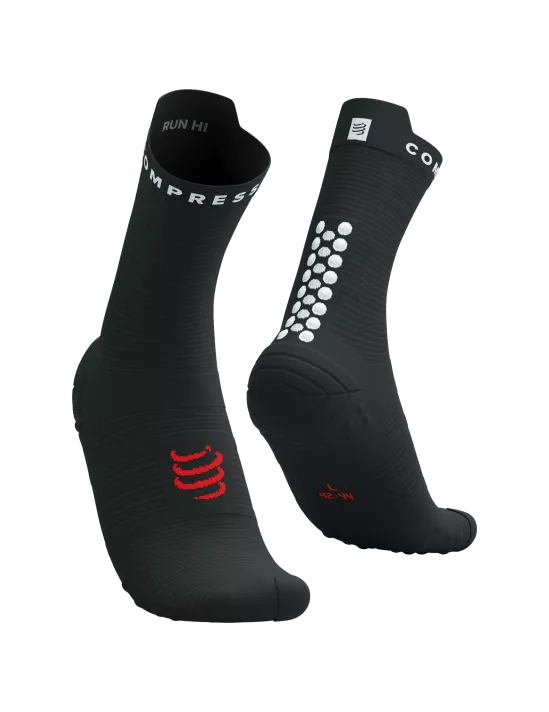 Compressport Unisex's Pro Racing Socks v4.0 Run High - Black/White