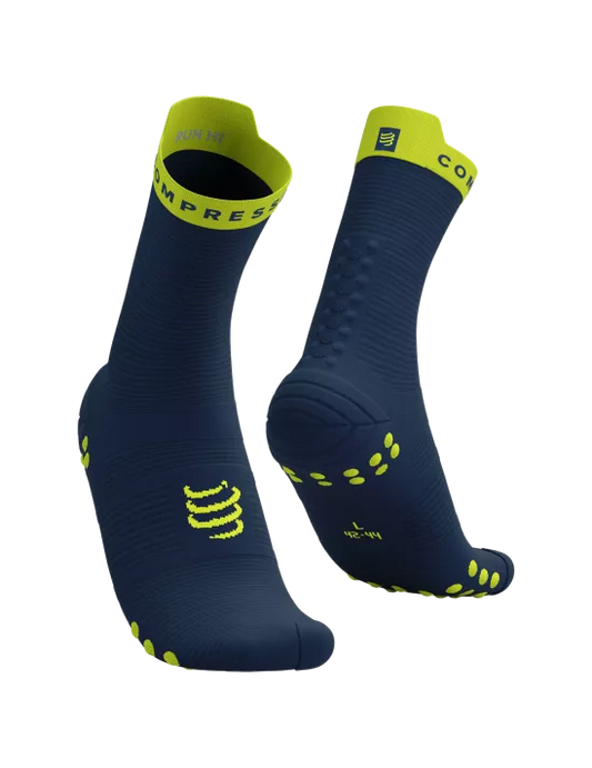 Compressport Unisex's Pro Racing Socks v4.0 Run High - Blues/Green Sheen