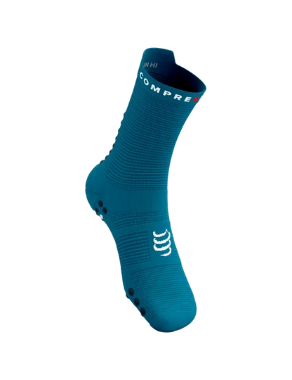 Compressport Unisex's Pro Racing Socks v4.0 Run High - Mosaic Blue/Magnet