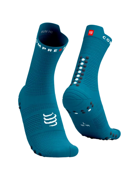Compressport Unisex's Pro Racing Socks v4.0 Run High - Mosaic Blue/Magnet