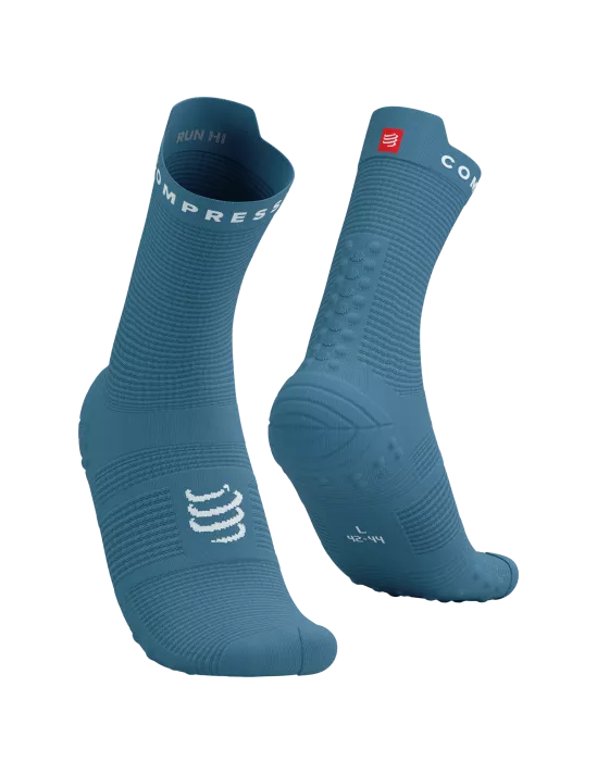 Compressport Unisex's Pro Racing Socks v4.0 Run High - Niagara Blue/White