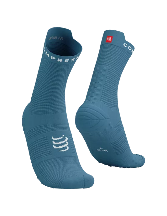 Compressport Unisex's Pro Racing Socks v4.0 Run High - Niagara Blue/White