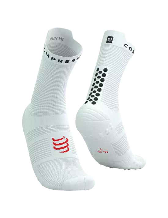 Compressport Unisex's Pro Racing Socks v4.0 Run High - White/Black