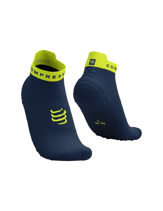 Compressport Unisex's Pro Racing Socks v4.0 Run Low - Blues/Green Sheen