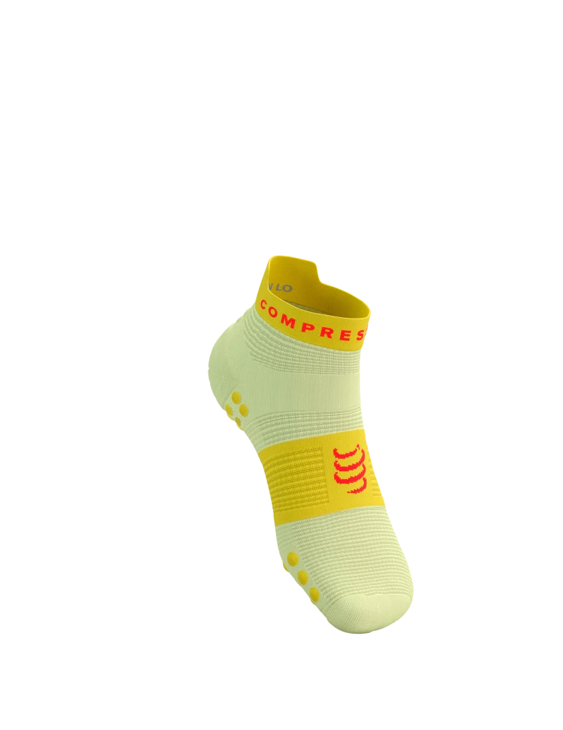 Compressport Unisex's Pro Racing Socks v4.0 Run Low - Elf Yellow/Fluo Red