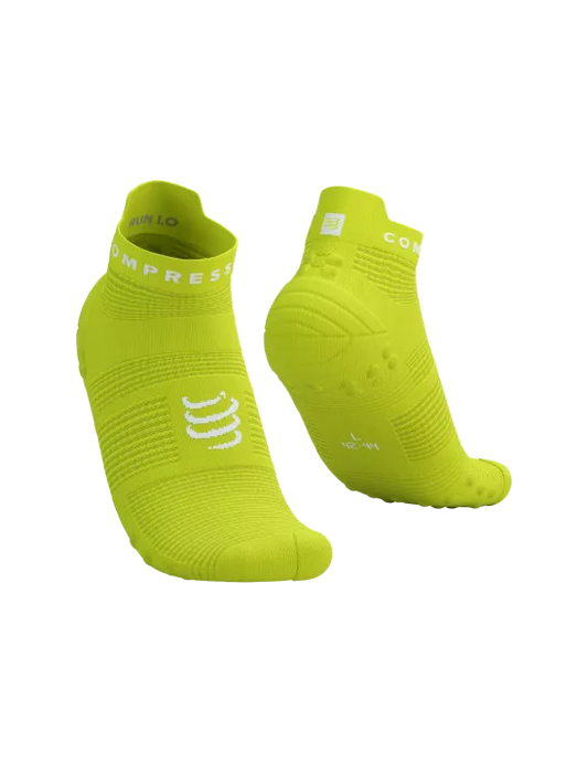 Compressport Unisex's Pro Racing Socks v4.0 Run Low - Green Sheen/White