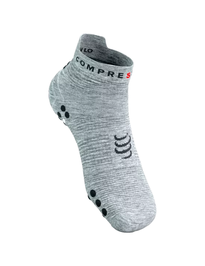 Compressport Unisex's Pro Racing Socks v4.0 Run Low - Grey Melange/Black