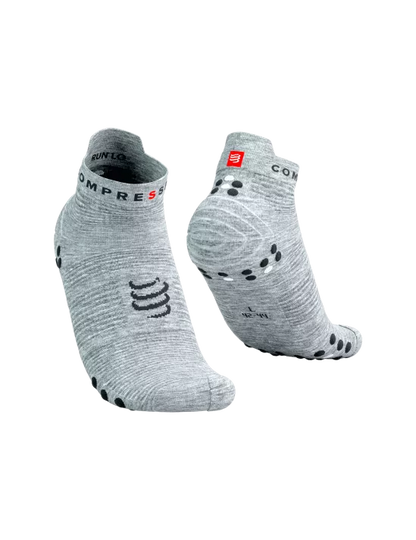 Compressport Unisex's Pro Racing Socks v4.0 Run Low - Grey Melange/Black