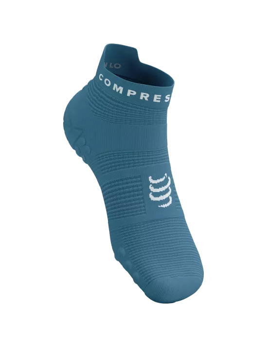 Compressport Unisex's Pro Racing Socks v4.0 Run Low - Niagara Blue/White