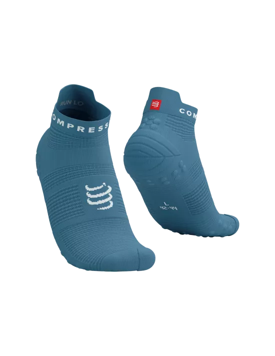 Compressport Unisex's Pro Racing Socks v4.0 Run Low - Niagara Blue/White
