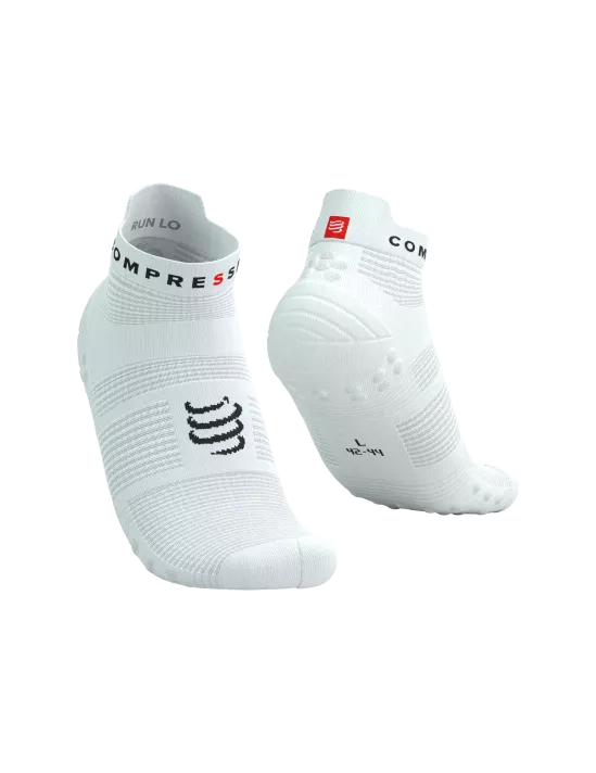 Compressport Unisex's Pro Racing Socks v4.0 Run Low - White/Black