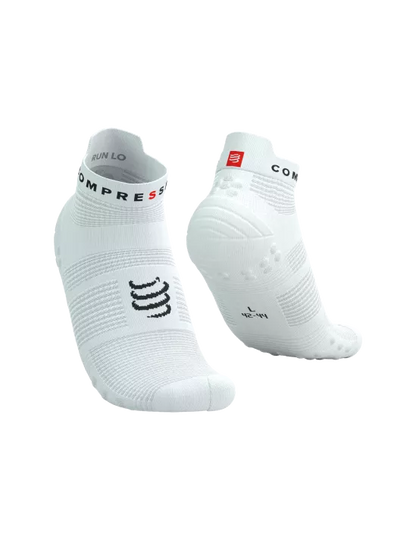 Compressport Unisex's Pro Racing Socks v4.0 Run Low - White/Black