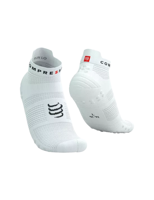 Compressport Unisex's Pro Racing Socks v4.0 Run Low - White/Black