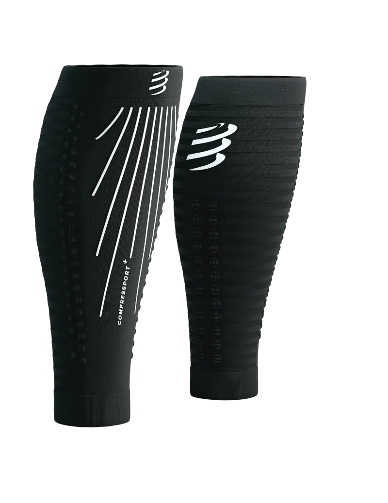 Compressport Unisex's R2 AERO Calf Sleeves - Black/White