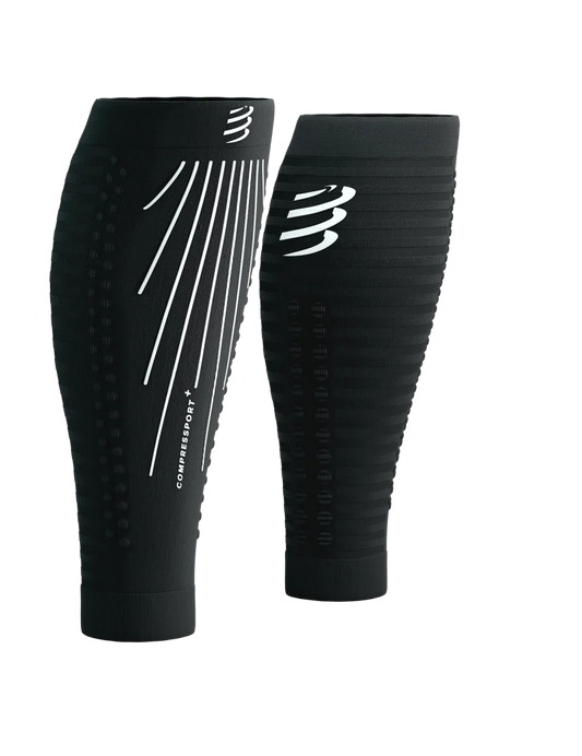 Compressport Unisex's R2 AERO Calf Sleeves - Black/White