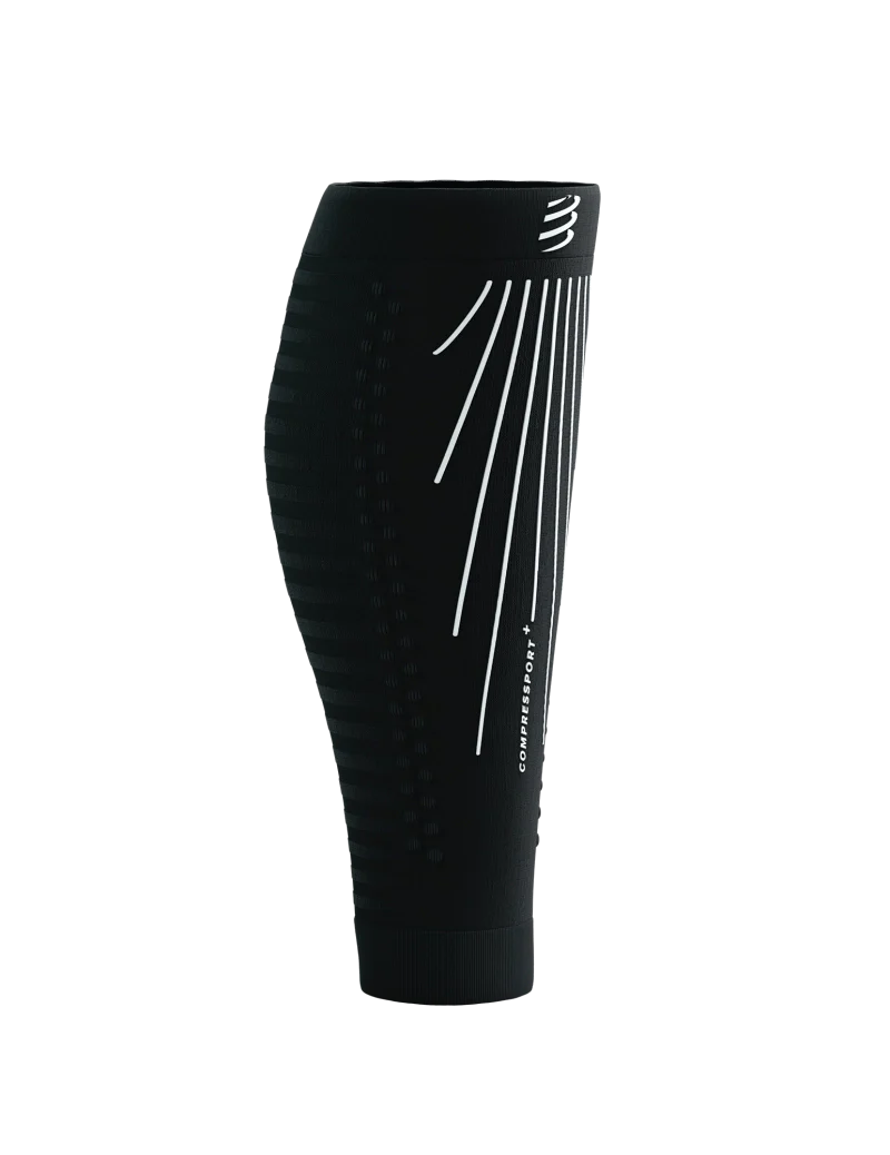 Compressport Unisex's R2 AERO Calf Sleeves - Black/White