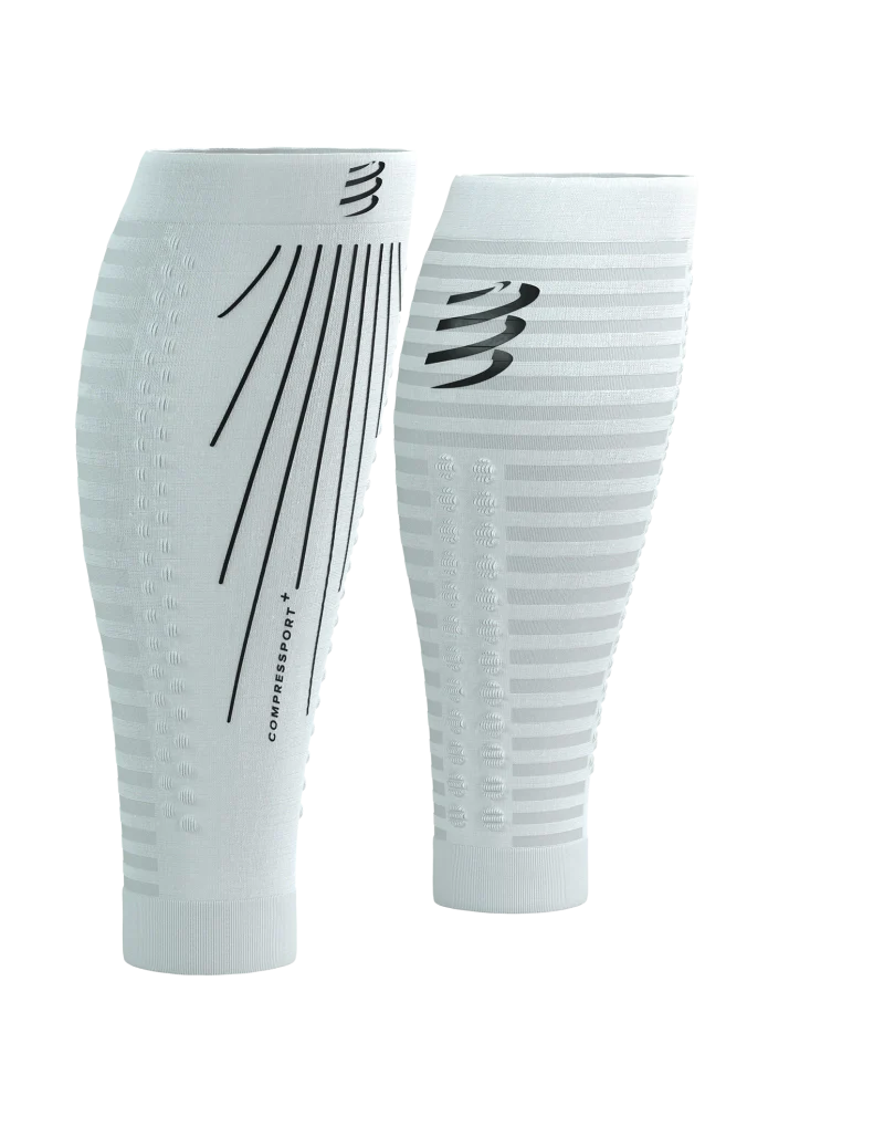 Compressport Unisex's R2 AERO Calf Sleeves - White/Black