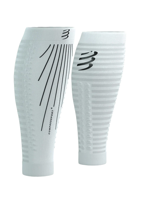 Compressport Unisex's R2 AERO Calf Sleeves - White/Black