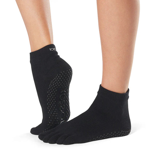 TOESOX Grip Full Toe Ankle - Black