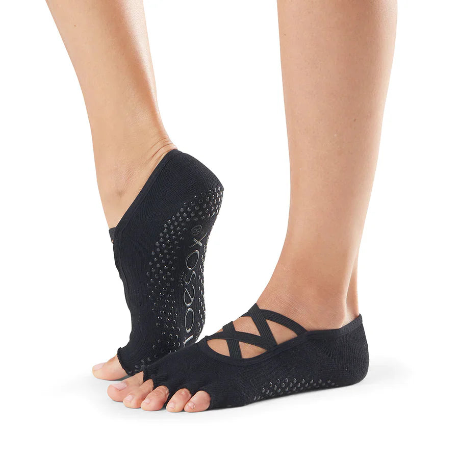TOESOX Grip Half Toe Elle - Black