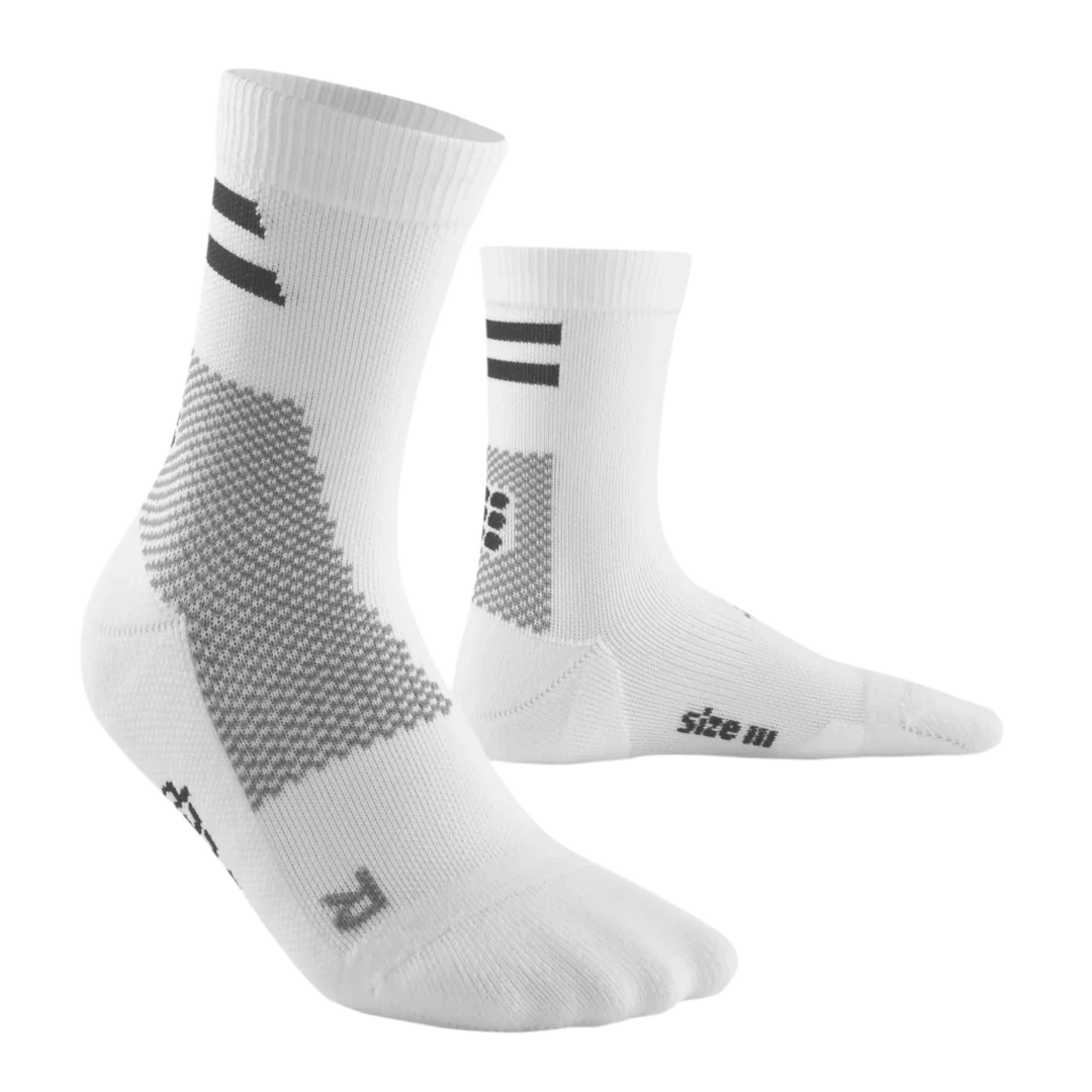 CEP Unisex's Training Socks Mid-Cut - White