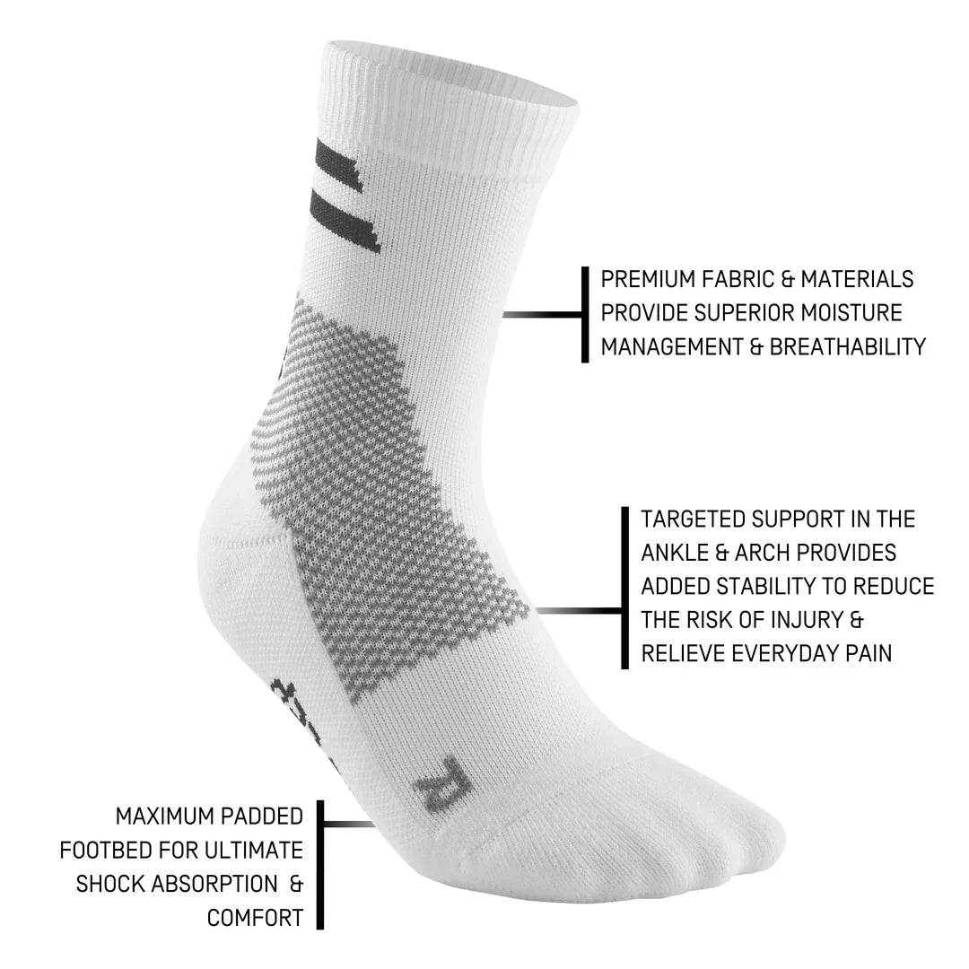 CEP Unisex's Training Socks Mid-Cut - White