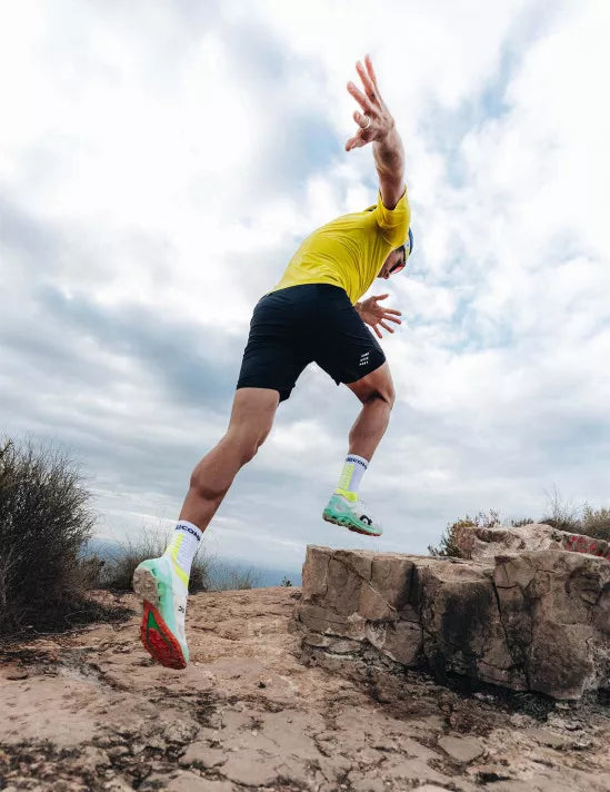 Compressport Unisex's Ultra Trail Sock v2.0 - White/Safe Yellow
