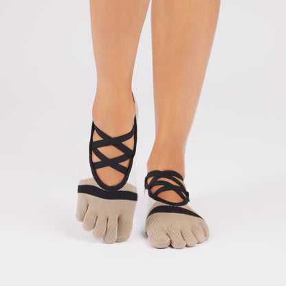 TOESOX Full Toe Elle - Shitake Stripe