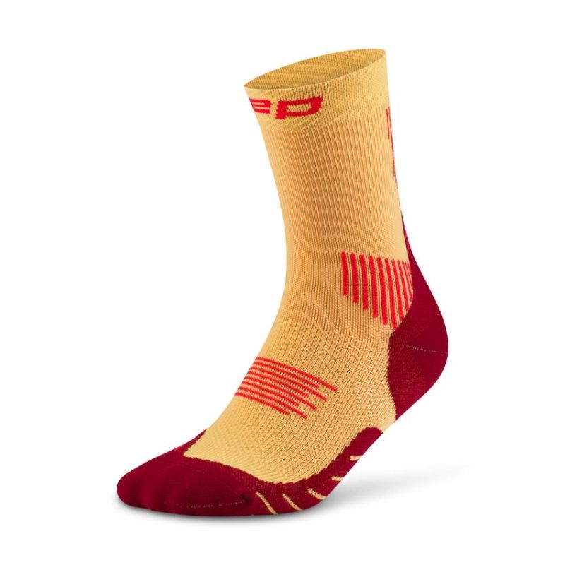 CEP Women's Run Socks Mid-Cut 5.0 - Marigold/Burgundy