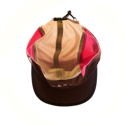 VAGA Club Cap - Beige/Camel Brown/Neon Pink