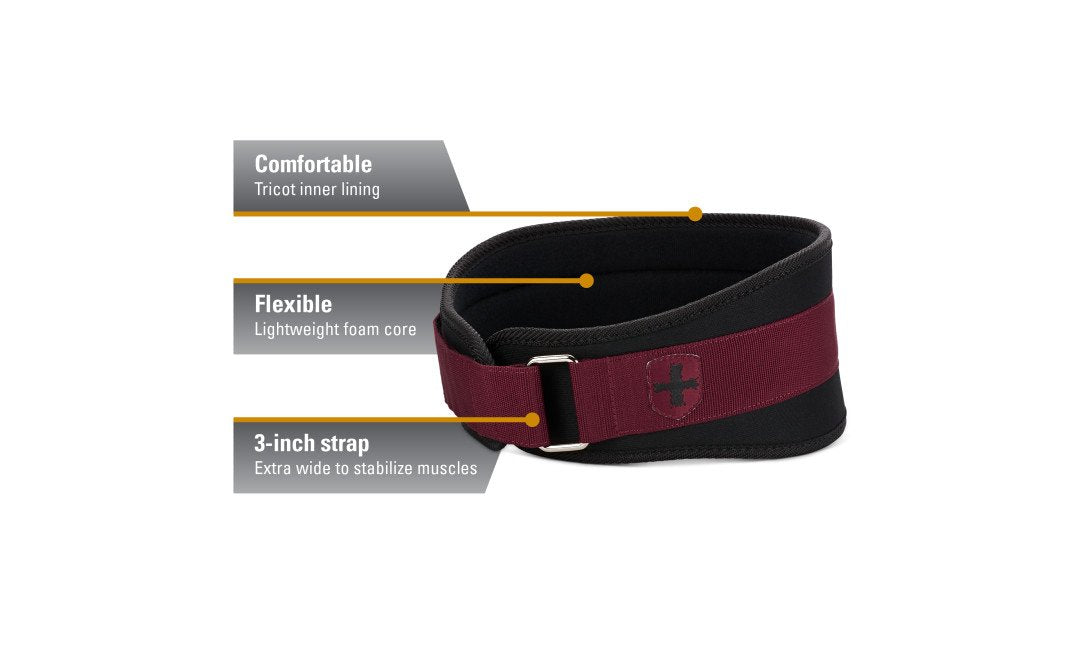 Harbinger Women's 5" Foam Core Belt- Black/Merlot