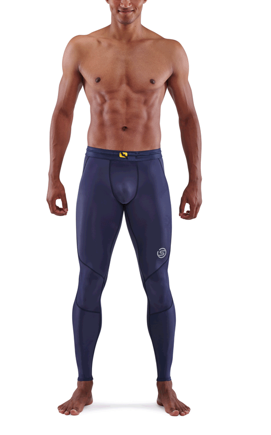 Skins Men's Compression Long Tights 3-Series - Navy Blue