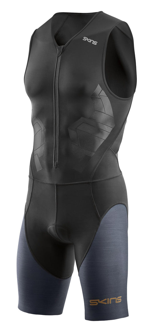 SKINS DNAmic Triathlon Mens Skinsuit With Front Zip - Black/Carbon