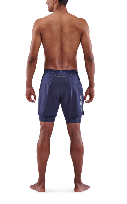 Skins Men's Compression Superpose Half Tights 3-Series - Navy Blue