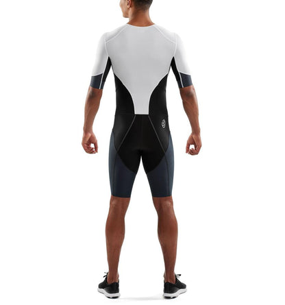 SKINS DNAmic Triathlon Mens Skinsuit With Front Zip S/S - White