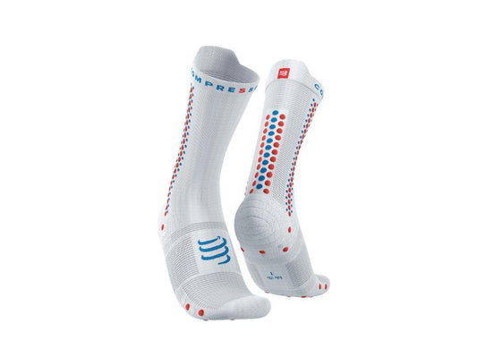 Compressport Unisex's Pro Racing Socks v4.0 Bike - White/Orangeade