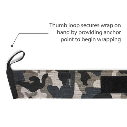 Harbinger Red Line Thumb Loop Wrist Wraps 18" - Grey Camo