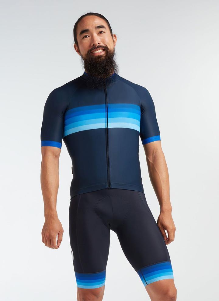 Black Sheep Men's Essentials TOUR Jersey - Navy Blue Stripe