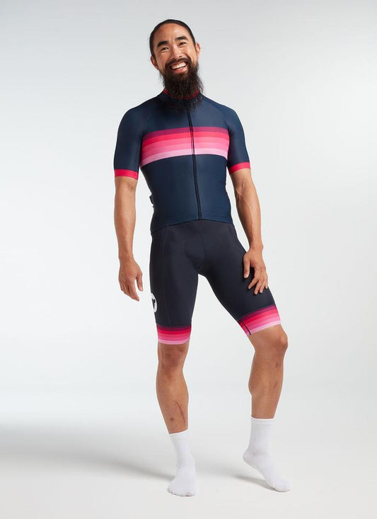 Black Sheep Men's Essentials TOUR Jersey - Navy Pink Stripe