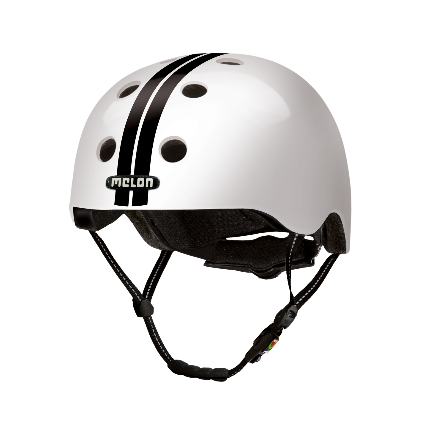 Melon Straight Black White Helmet - MUA.S010G