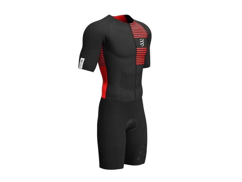 Compressport Men's Aero SS Trisuit - Black/Red AM00126B_906