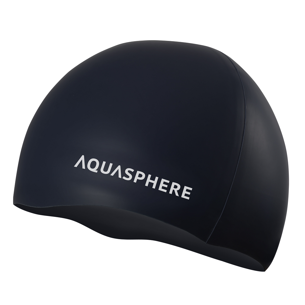 Aqua Sphere Plain Silicone Cap - Black/White